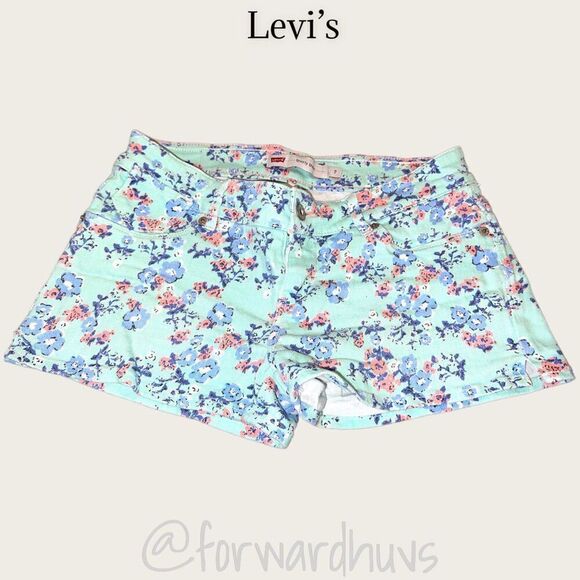 Levi’s Floral Shorty Shorts- Juniors Size 7 - Picture 1 of 11